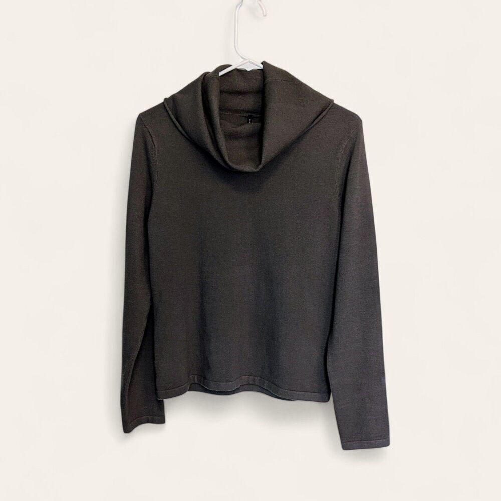 Isda & Co Wool Blend Cowl Neck Sweater Women’s M Brown  Minimalist Knit Vintage